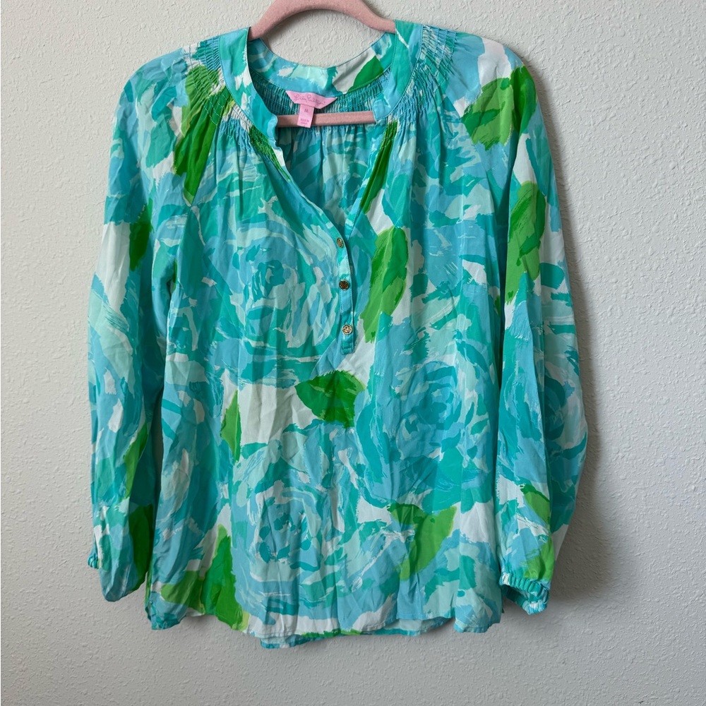 Lilly Pulitzer Elsa Top Poolside Blue First Impressions Size medium Rare